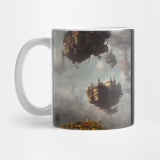 Floating Abstract city With Colorful flowers Mug